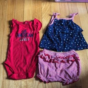 Darling Patriotic Onesie and Set by Just One You Carters! ❤️🤍💙